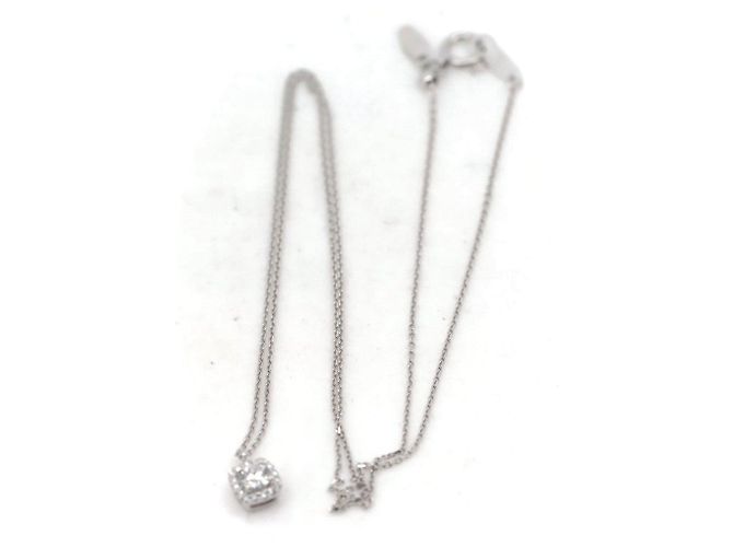Autre Marque Platin-Diamant-Halskette 0,229 ct 0,06 ct multifacettierter Schliff - Ansicht 2