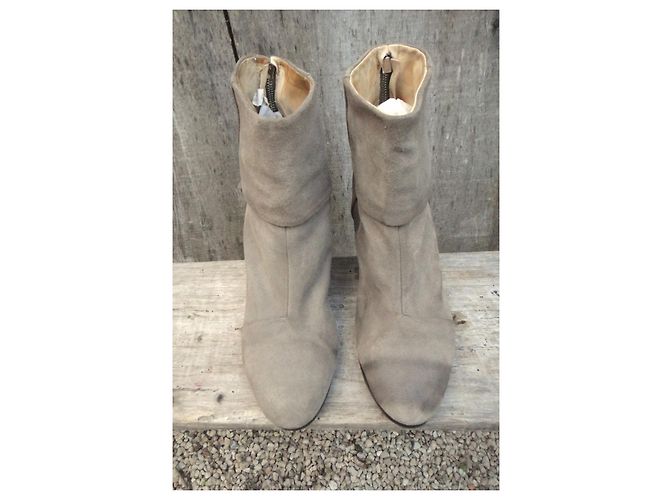Stivaletti Rag & Bone Beige in Nubuck - vista 2