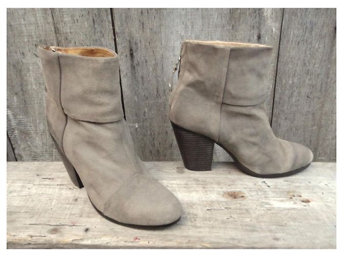 Stivaletti Rag & Bone Beige in Nubuck - vista 3