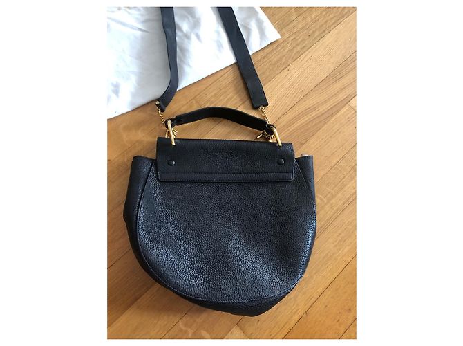 Borsa a spalla Chloé in pelle nera Nero - vista 5