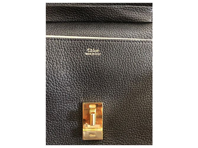 Borsa a spalla Chloé in pelle nera Nero - vista 6