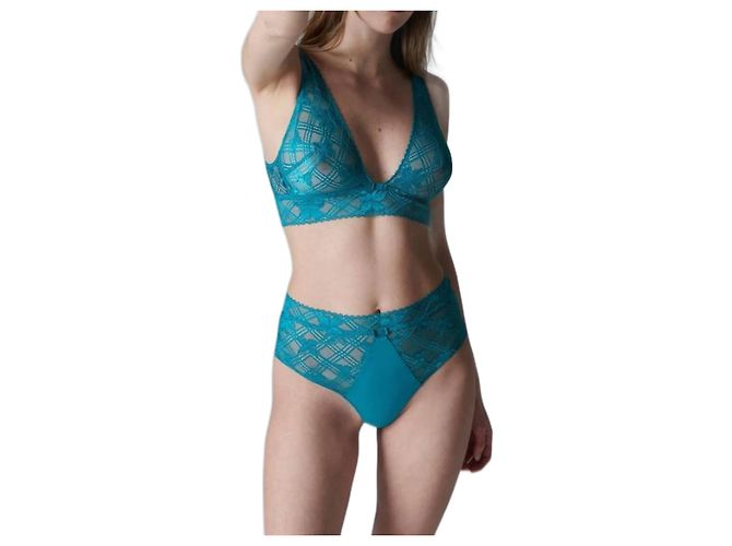 Autre Marque Conjunto de Sujetador Triangular y Braga de Cintura Alta Simone Pérèle Menta Verde - vista 2