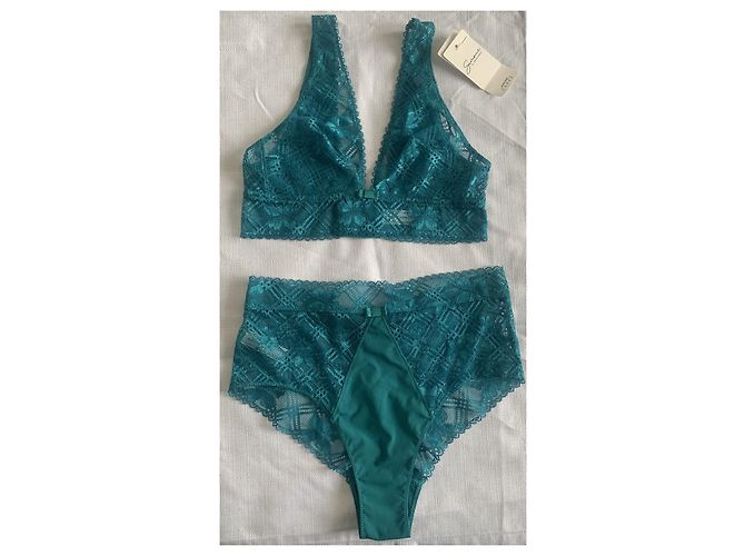 Autre Marque Conjunto de Sujetador Triangular y Braga de Cintura Alta Simone Pérèle Menta Verde - vista 5