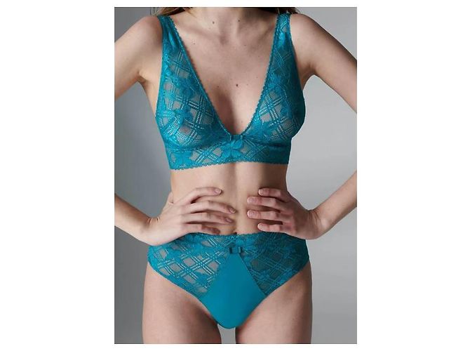 Autre Marque Conjunto de Sujetador Triangular y Braga de Cintura Alta Simone Pérèle Menta Verde - vista 6