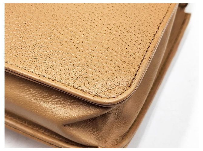 Wallet On Chain Bolsa de corrente em couro caviar Chanel Double CC com aba simples Bege - vista 9