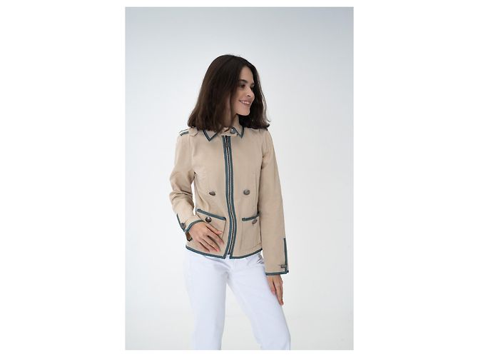 Selten! Chanel 2008 08P Jacke 2008 Karl Lagerfeld CC-Logo-Buttons Beige - Ansicht 3