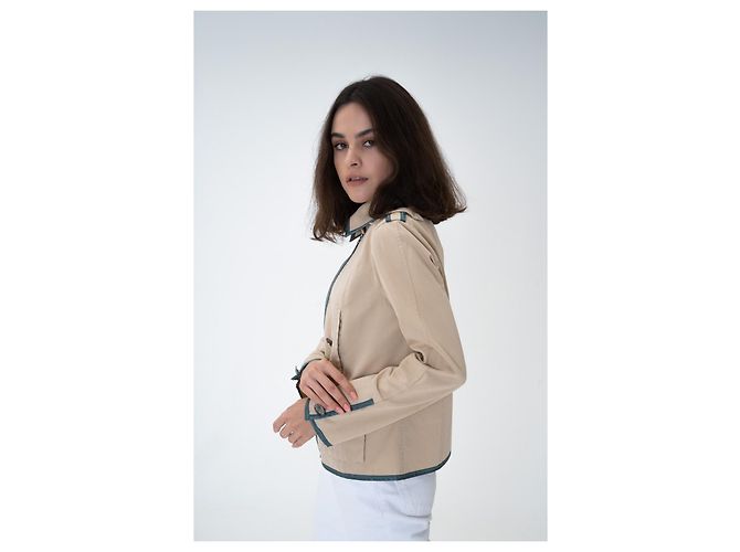 Selten! Chanel 2008 08P Jacke 2008 Karl Lagerfeld CC-Logo-Buttons Beige - Ansicht 5