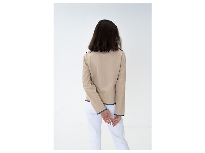 Selten! Chanel 2008 08P Jacke 2008 Karl Lagerfeld CC-Logo-Buttons Beige - Ansicht 6