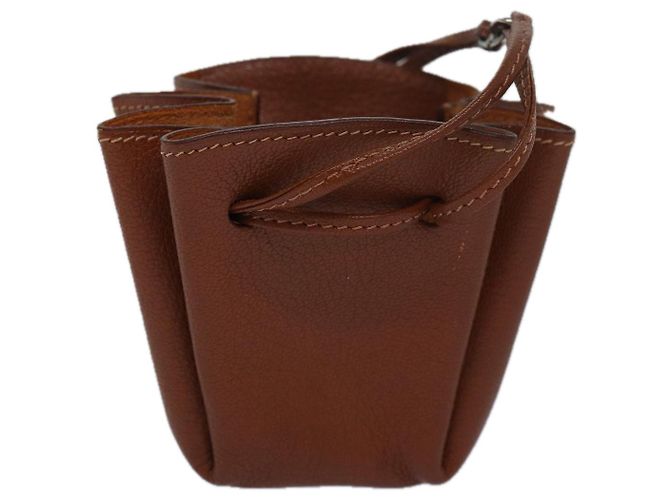 Hermès HERMES Pochette Vespa in Pelle Marrone Auth 80982 - vista 2