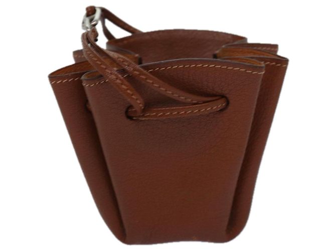 Hermès HERMES Pochette Vespa in Pelle Marrone Auth 80982 - vista 3