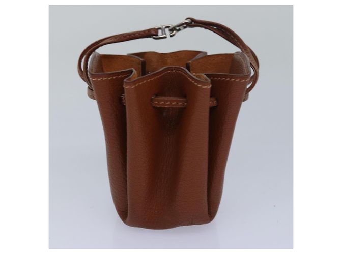 Hermès HERMES Pochette Vespa in Pelle Marrone Auth 80982 - vista 4