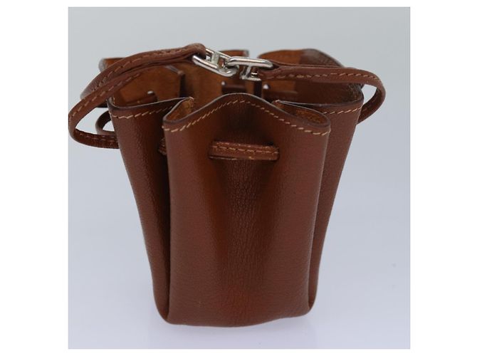 Hermès HERMES Pochette Vespa in Pelle Marrone Auth 80982 - vista 5