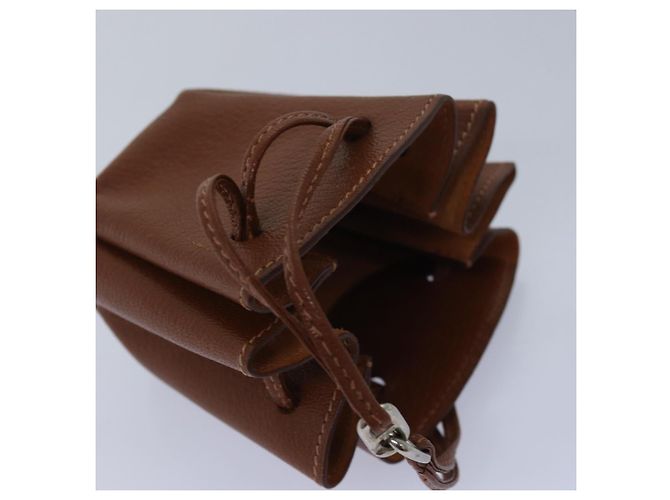 Hermès HERMES Pochette Vespa in Pelle Marrone Auth 80982 - vista 7
