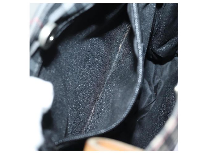 Borsa a mano in nylon nero con motivo Nova Check di BURBERRY Auth bs15673 - vista 12
