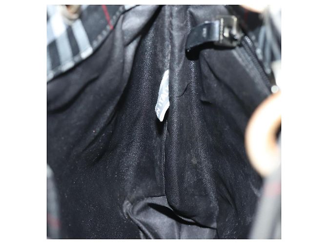 Borsa a mano in nylon nero con motivo Nova Check di BURBERRY Auth bs15673 - vista 17