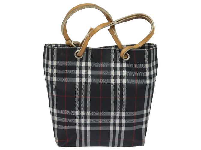 Borsa a mano in nylon nero con motivo Nova Check di BURBERRY Auth bs15673 - vista 2