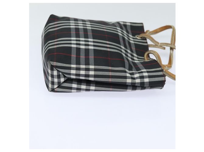Borsa a mano in nylon nero con motivo Nova Check di BURBERRY Auth bs15673 - vista 3