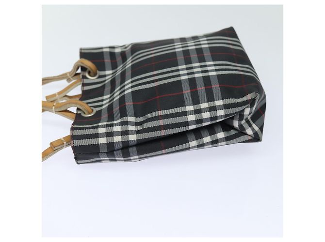 Borsa a mano in nylon nero con motivo Nova Check di BURBERRY Auth bs15673 - vista 4