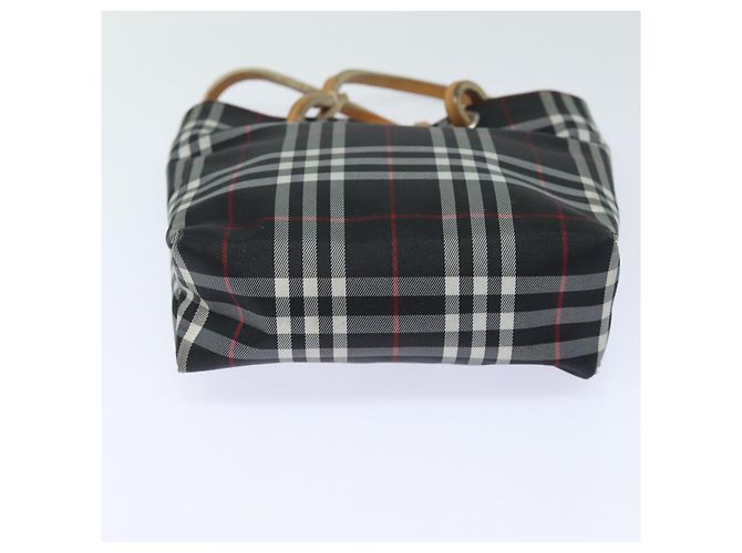 Borsa a mano in nylon nero con motivo Nova Check di BURBERRY Auth bs15673 - vista 5