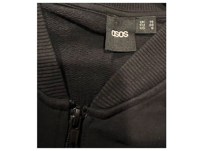 Bomber Asos in cotone nero con zip Taglia 38 - vista 5