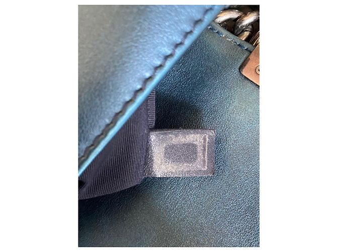 Chanel Borsa Boy Flap Blu Pelle Perforata - vista 14