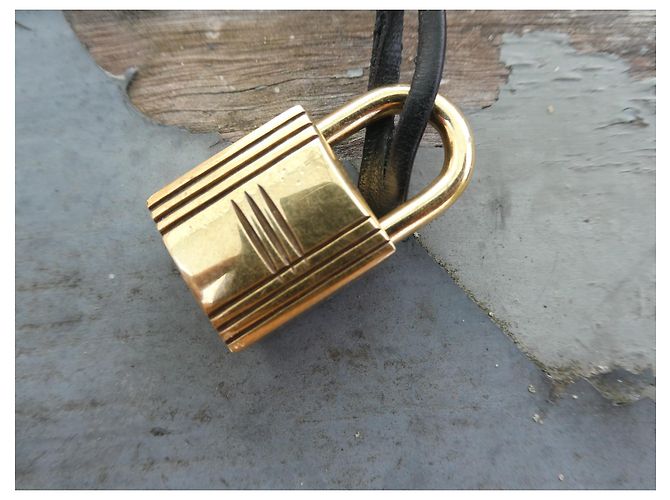 campanella, tirante e lucchetto hermès per borsa hermès kelly vintage circa 1950/60 Gold hardware - vista 5