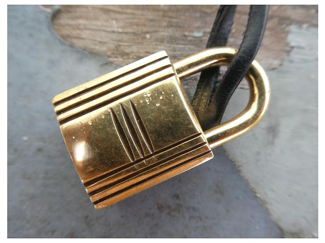 campanella, tirante e lucchetto hermès per borsa hermès kelly vintage circa 1950/60 Gold hardware - vista 6