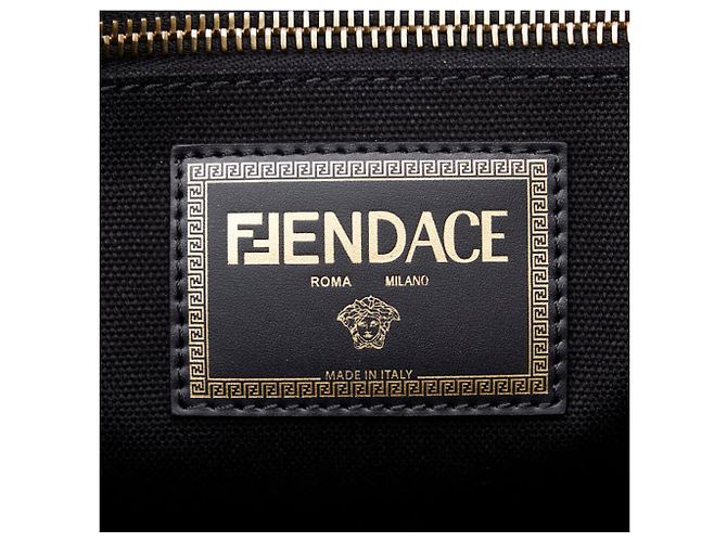 Fendi x Versace Fendace La Medusa Tragetasche Schwarz Gelb - Ansicht 8