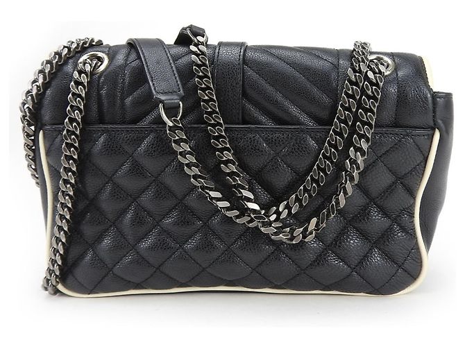 Borsa a spalla in pelle Saint Laurent Nero Crudo - vista 3