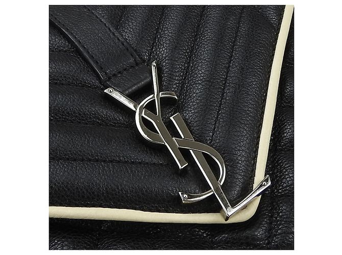 Borsa a spalla in pelle Saint Laurent Nero Crudo - vista 5