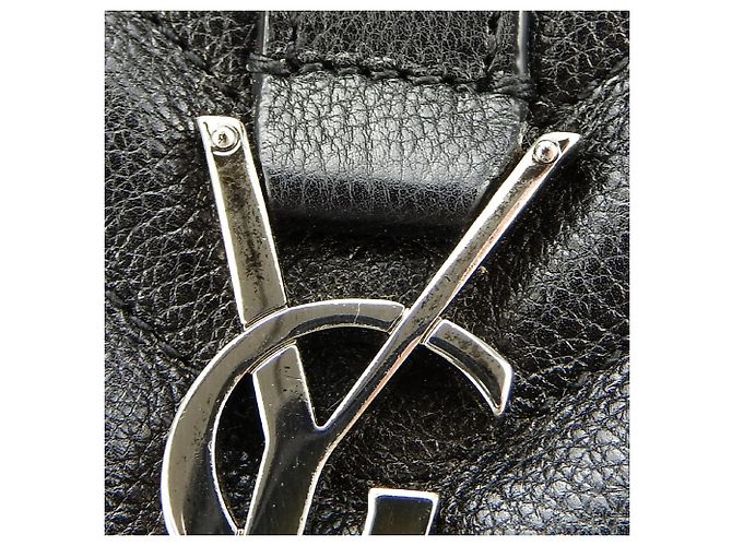 Borsa a spalla in pelle Saint Laurent Nero Crudo - vista 6