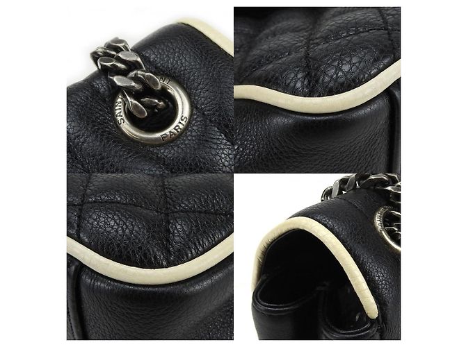 Borsa a spalla in pelle Saint Laurent Nero Crudo - vista 7