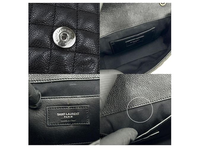 Borsa a spalla in pelle Saint Laurent Nero Crudo - vista 9