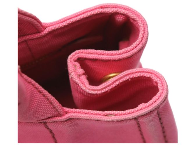 Tote Prada Canapa rosa Baumwoll-Canvas-Tasche Pink - Ansicht 13