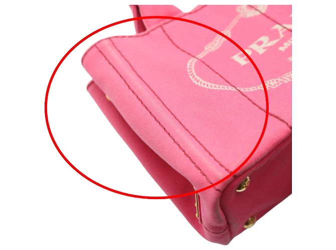Tote Prada Canapa rosa Baumwoll-Canvas-Tasche Pink - Ansicht 14