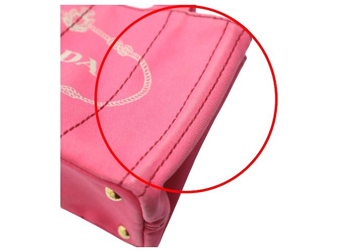 Tote Prada Canapa rosa Baumwoll-Canvas-Tasche Pink - Ansicht 15
