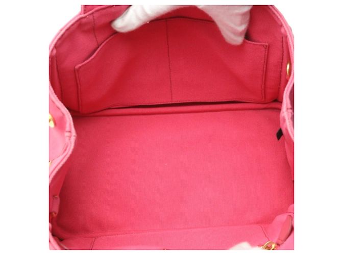 Tote Prada Canapa rosa Baumwoll-Canvas-Tasche Pink - Ansicht 16