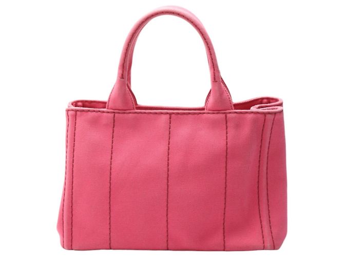 Tote Prada Canapa rosa Baumwoll-Canvas-Tasche Pink - Ansicht 2