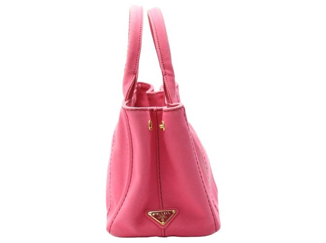 Tote Prada Canapa rosa Baumwoll-Canvas-Tasche Pink - Ansicht 3