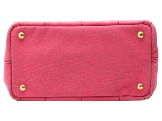Tote Prada Canapa rosa Baumwoll-Canvas-Tasche Pink - Ansicht 5