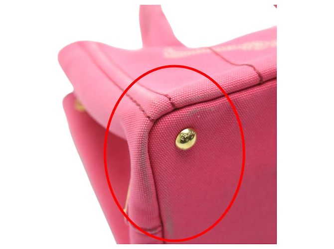 Tote Prada Canapa rosa Baumwoll-Canvas-Tasche Pink - Ansicht 6
