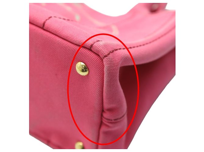 Tote Prada Canapa rosa Baumwoll-Canvas-Tasche Pink - Ansicht 7