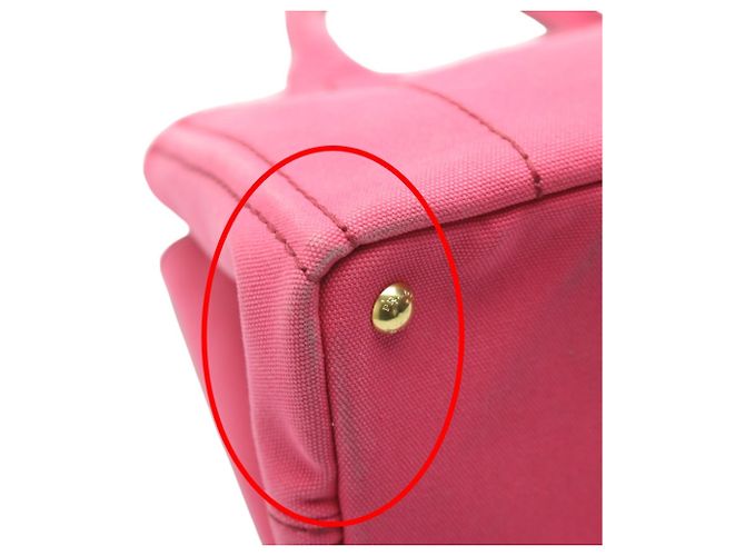 Tote Prada Canapa rosa Baumwoll-Canvas-Tasche Pink - Ansicht 8