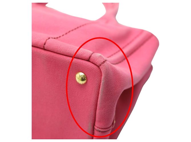 Tote Prada Canapa rosa Baumwoll-Canvas-Tasche Pink - Ansicht 9