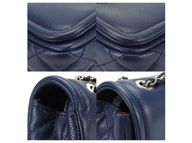 Borsa a spalla in pelle caviar trapuntata Chanel Blu navy - vista 6
