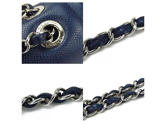 Borsa a spalla in pelle caviar trapuntata Chanel Blu navy - vista 7