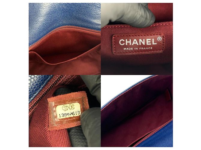 Borsa a spalla in pelle caviar trapuntata Chanel Blu navy - vista 9