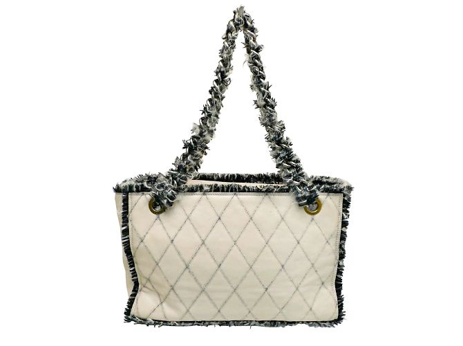 Borsa a catena matelassé Chanel Coco Mark Nero Beige - vista 2