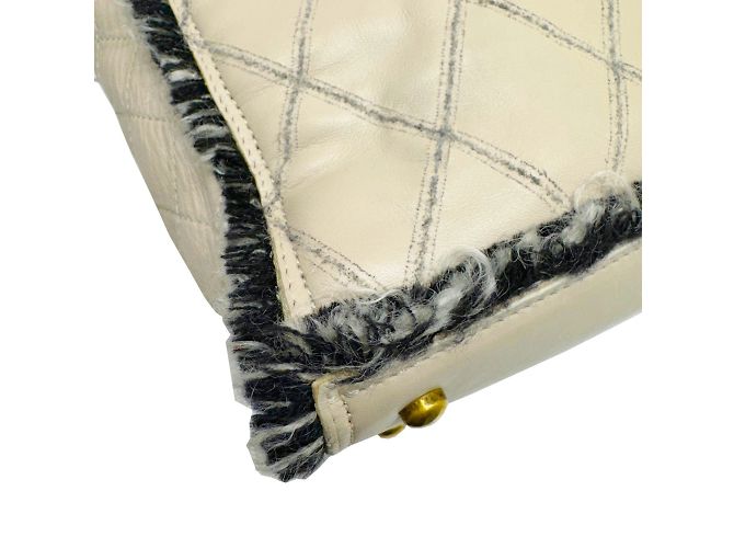 Borsa a catena matelassé Chanel Coco Mark Nero Beige - vista 8