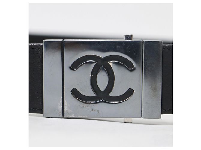 Chanel Vintage schwarze Leder-Gürtel - vista 2